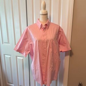 Pink Short Sleeve Button-Up Shirt